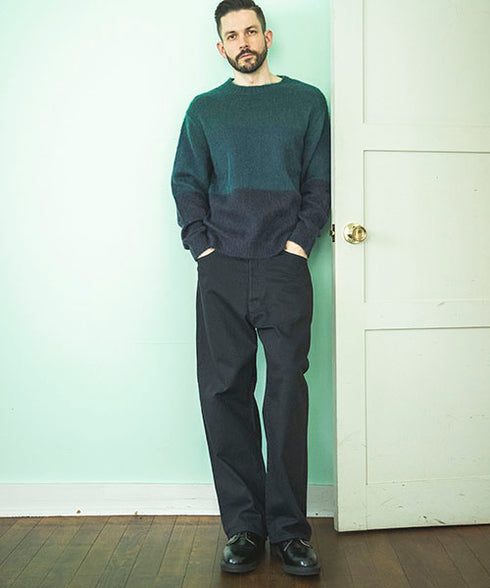 MR.OLIVE/7G MOHAIR KNIT / MULTI BORDER SWEATER ミスターオリーブ/モヘアニット / マルチボーダーセーター